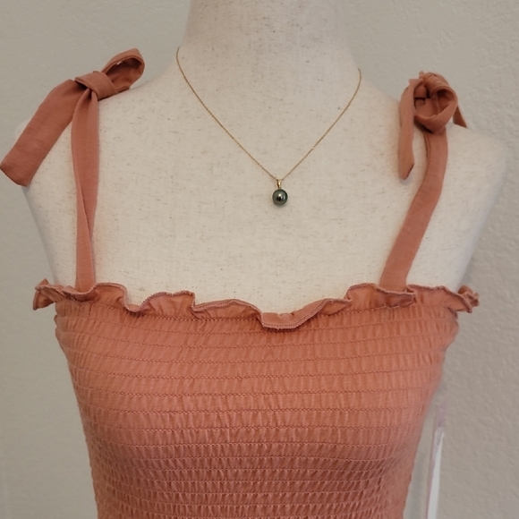 Crave Fame Orange Smocked Ruffled Tank Top - Picture 4 of 5